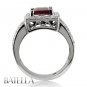 2.87 Ct Pink Tourmaline Gem & Round E F Diamonds Engagement Ring 18k White Gold
