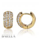 2.02 Carats E-F SI1,2 EX Natural Round Cut Diamond Hoop Earrings 14k Yellow Gold