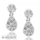 .70 Carat 36 G-H/SI1,2 Round Diamond Drop Dangle Cluster Earrings 14k White Gold