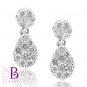 .70 Carat 36 G-H/SI1,2 Round Diamond Drop Dangle Cluster Earrings 14k White Gold