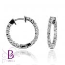 1.10 Ct E-F/VS2-SI1 Natural Round Diamonds Hoop Eternity Earrings 14k White Gold