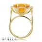 9.02 Ct Citrine Gemstone & Round Cut Diamonds Flower Ring 18k Solid Yellow Gold