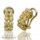 1.02 Carat G-H VS1 VS2 Natural Round Cut Diamond Huggie Earrings 18k Yellow Gold