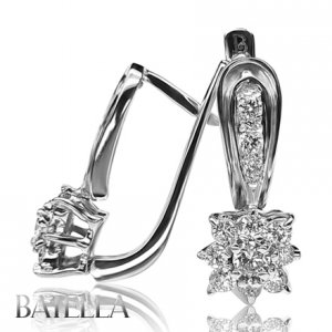 1 Carats E-F/VS1 VS2 EX Natural Round Cut Diamonds Drop Earrings 14k White Gold
