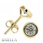 .82 Ct VVS2 VS1 Natural Round Diamond Stud Earrings 18k Yellow Gold Set In Bezel