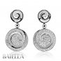 0.88 Carat F-G/SI1,2 Round Pave Set Diamonds Circle Drop Earrings 14k White Gold