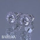 1/2 Ct F/SI1 Natural Round Diamonds E-F/VS2 Stud Earrings 18k White Gold Womens