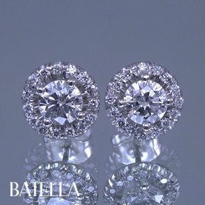 Christmas Gift 1 Ct F/SI2 EX Natural Round Diamonds Stud Earrings 14k White Gold