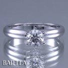GIA 1/2 Carat K VS1 Round Solitaire Diamond Engagement Ring 14k White Gold G.I.A