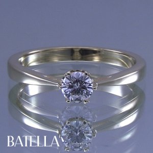 0.25 Carat D SI1 EX Cut Round Solitaire Diamond Engagement Ring 14k Yellow Gold