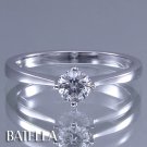 0.26 Carat F SI2 EX Cut Round Solitaire Diamond Engagement Ring 14k White Gold