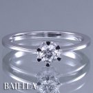 0.20 Carat D SI1 EX Cut Round Solitaire Diamond Engagement Ring 14k White Gold