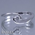 0.17 Carat F SI3 EX Cut Solitaire Round Diamond Engagement Ring 14k White Gold