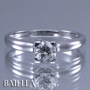 0.51 Carat I VS2 EX Round Cut Solitaire Diamond Engagement Ring 14k White Gold