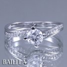 Certified .67 Ct I/VVS1 EX Vintage Style Diamonds Engagement Ring 14k White Gold