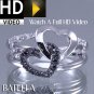 .19 Carat Black & White E-F VVS2 EX Cut Round Diamonds Heart Ring 14k White Gold