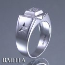 0.30 Carats F SI1 Excellent Cut Natural Round Diamonds Men's Ring 14K White Gold