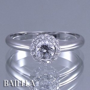 Halo 0.40 Ct E SI1 EX Cut Natural Round Diamonds Engagement Ring 14k White Gold