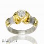 0.31 Ct H/SI1 EX Bezel Set Round Diamond Solitaire Engagement Ring 14k W&Y Gold