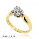 0.30 Carats H/VVS1 EX Round Cut Diamond Solitaire Engagement Ring 18k W & Y Gold