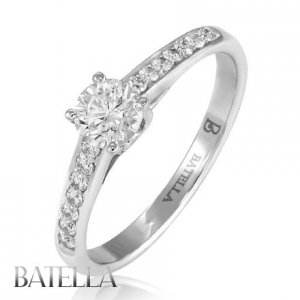 0.75 Carat E/SI1 Natural Round Diamonds Engagement Ring 14k White Gold Women