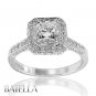 EGL Certified 1.45 Ct E/SI1 Radiant Diamond Halo Set Engagement Ring White Gold
