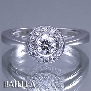 0.42 Ct D VVS2 EX Cut Natural Round Diamonds Engagement Ring 18k White Gold Halo