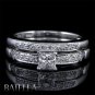 0.70 Carat D VS1 Princess & Round E-F Diamonds Engagement Ring 14k White Gold
