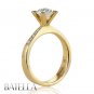 1.14 Ct J/VVS2 EX Natural Round Diamond Engagement Ring 14k Yellow Gold Lady