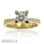 1.14 Ct J/VVS2 EX Natural Round Diamond Engagement Ring 14k Yellow Gold Lady
