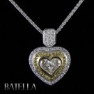 1.29 Ct E-F/VS1 Invisible Princess & Half Moon + Fancy Diamond Pendant 18k Gold