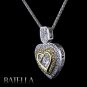 1.29 Ct E-F/VS1 Invisible Princess & Half Moon + Fancy Diamond Pendant 18k Gold