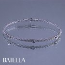 .13 Ct D/VS1 EX Cut Natural Round Diamonds Bangle Bracelet 14k White Gold Ladies
