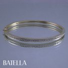 0.71 Ct E-F/VVS1,2 EX Cut Round Diamonds Channel Bangle Bracelet 14k White Gold
