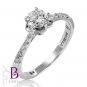0.68 Ct F/VS1 EX Natural Round Brilliant Diamond Engagement Ring 14k White Gold
