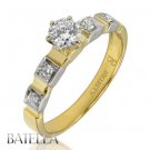 Certified 0.52 Carats E/VS2 Natural Round Diamond Ring 18k Y & W Solid Gold.Lady