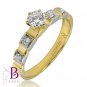 Certified 0.52 Carats E/VS2 Natural Round Diamond Ring 18k Y & W Solid Gold.Lady
