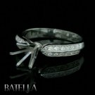Semi Mount Mounting 0.26 Ct F-G/VVS2-VS1 Diamond Engagement Ring 18k White Gold