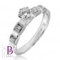 Certified .52 Carats E/VS2/VG Natural Round Diamond Ring 18k White Gold, Women