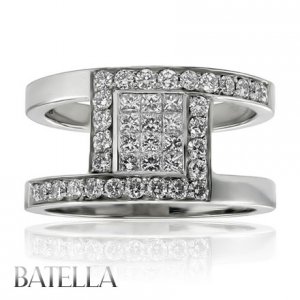 1.03Ct G H VVS Invisible Diamond Cocktail Ring 18K Gold