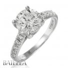 EGL 1.63 Carat I SI1 Natural Round Cut Diamonds Engagement Ring 18k White Gold