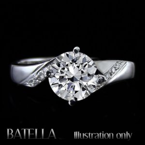 EGL Certified 1.10 Ct F/SI2 Round Twist Diamond Engagement Ring 18k White Gold