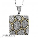 Special Design 1.40 Ct E-F/SI Round Diamonds Pave Pendant 18k Mix Gold & Chain