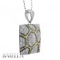 Special Design 1.40 Ct E-F/SI Round Diamonds Pave Pendant 18k Mix Gold & Chain
