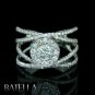 1.42 Ct G/SI1 Pave Setting Natural Round Diamonds Engagement Ring 18k White Gold
