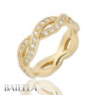 Criss Cross .86 Ct G-H/SI Unisex Diamonds Wedding Pave Ring Band 14k Yellow Gold