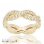 Criss Cross .86 Ct G-H/SI Unisex Diamonds Wedding Pave Ring Band 14k Yellow Gold