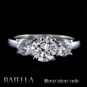 EGL Certified 1.83 Ct F/SI2 Round 3-Stone Diamond Engagement Ring 14k White Gold
