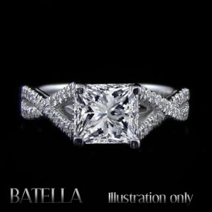 GIA Certified 1.34 Ct F SI Princess Diamond Engagement Ring 14k White Gold G.I.A