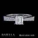 EGL Certified 1.17 Carat H/VS2/VG Emerald Diamond Engagement Ring 14k White Gold
